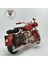 El Yapımı Kırmızı Yan Çantalı Cruiser Metal Motosiklet Biblosu – Retro Figür & Dekoratif Obje 3