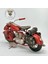 El Yapımı Kırmızı Yan Çantalı Cruiser Metal Motosiklet Biblosu – Retro Figür & Dekoratif Obje 5