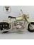 El Yapımı Krem Yan Çantalı Cruiser Metal Motosiklet Biblosu – Retro Figür & Dekoratif Obje 2