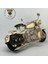 El Yapımı Krem Yan Çantalı Cruiser Metal Motosiklet Biblosu – Retro Figür & Dekoratif Obje 3