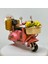 El Yapımı Dekoratif Pembe Çiçekli Scooter Motosiklet Model – Metal Biblo & Vintage Maket (13 Cm) 1