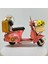 El Yapımı Dekoratif Pembe Çiçekli Scooter Motosiklet Model – Metal Biblo & Vintage Maket (13 Cm) 2