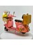 El Yapımı Dekoratif Pembe Çiçekli Scooter Motosiklet Model – Metal Biblo & Vintage Maket (13 Cm) 5