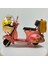 El Yapımı Dekoratif Pembe Çiçekli Scooter Motosiklet Model – Metal Biblo & Vintage Maket (13 Cm) 6
