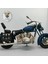 El Yapımı Lacivert & Siyah Sissy Barlı Chopper Metal Motosiklet Biblosu – Retro Cruiser Figür 2
