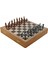 Orta Boy Metal Truva-Sparta Satranç Takımı Antik ve Rustik Desenli Sandıklı Mdf Tahtası (36X36X6 Cm.) 1