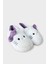 Kışlık Kadın Hellokitty Figürlü Kaydırmaz Taban Ev Ayakkabısı Panduf Beyaz - Mor 3