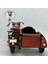 El Yapımı Dekoratif Yan Sepetli Kırmızı Motosiklet Model – Metal Biblo & Vintage Maket (18 Cm) 4