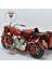 El Yapımı Dekoratif Yan Sepetli Kırmızı Motosiklet Model – Metal Biblo & Vintage Maket (18 Cm) 5