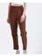 Regular Kalıp Beli Lastikli Kumaş Pantolon Kahverengi 3