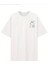 Baskılı Oversize Bisiklet Yaka T-Shirt - Beyaz 3