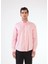 Açık Kırmızı Erkek Regular Fit Düz Brent Düğmeli Yaka Uzun Kol Gömlek - 102219 5