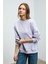 Karıus Kadın Organik Pamuklu Içi Polarsız Oversize Yuvarlak Yakalı Lila Sweatshirt 1