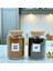 2'li Ahşap Vakum Kapaklı Cam Filtre Kahve Çay Saklama Kavanozu Seti 800 ml Etiket Hediyeli 2