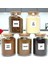 5'li Ahşap Vakum Kapaklı Cam Hazır Kahve Süt Tozu Çay Filtre Kahve Türk Kahvesi Saklama Kavanozu Seti Etiket Hediyeli 4