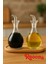 2 Adet Borosilikat Tombul Düz Cam Yağdanlık Yağlık ve Sirkelik Seti 900 ML+900 ml Bambu Standlı 1