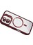 CPT16 Apple iPhone 16 Plus Remim Lensli Magsafe Standlı Kapak - Bordo 3