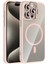 CPT16 Apple iPhone 15 Pro Max Remim Lensli Magsafe Standlı Kapak - Pembe 1