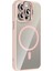 CPT16 Apple iPhone 15 Pro Max Remim Lensli Magsafe Standlı Kapak - Pembe 2
