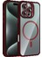 CPT16 Apple iPhone 16 Pro Max Remim Lensli Magsafe Standlı Kapak - Bordo 1