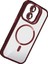 CPT16 Apple iPhone 11 Remim Lensli Magsafe Standlı Kapak - Bordo 2