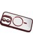 CPT16 Apple iPhone 11 Remim Lensli Magsafe Standlı Kapak - Bordo 3