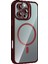 CPT16 Apple iPhone 16 Pro Remim Lensli Magsafe Standlı Kapak - Bordo 2