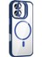 CPT16 Apple iPhone 16 Remim Lensli Magsafe Standlı Kapak - Lacivert 1