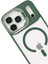 CPT16 Apple iPhone 17 Pro Max Remim Lensli Magsafe Standlı Kapak - Koyu Yeşil 3