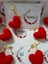 10 Adet Bridemaids Amigurumi Kırmızı Kalp Anahtarlık 2