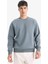 Relax Fit Bisiklet Yaka Kalın İçi Yumuşak Tüylü Basic Düz Sweatshirt T5139AZ25AU 3