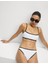 Kontrast Şerit Detaylı Yüksek Kesim Bikini Altı 8