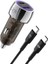C437 55W Dual PD30W + QC25W Şeffaf Araç Şarj Aleti Type-C To Type-C Kablo Set 1