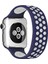 Apple Watch 38MM Ayarlı Delikli Silikon Kordon - LACIVERT-BEYAZ-(5796) 1