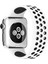 Apple Watch 38MM Ayarlı Delikli Silikon Kordon - BEYAZ-SIYAH-(5796) 1
