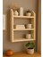 3 Katlı Ahşap Duvar Rafı 50X50X9 cm 1