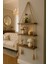 3 Katlı Dekoratif Ahşap Halatlı Duvar Rafı Kitaplık & Çiçeklik Uçan Raf 35CMX10CMX90CM 1