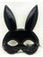 Siyah Renk Kumaş Malzemeden Imal Eva Tavşan Maskesi 19X15 cm 3