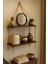 2 Katlı Dekoratif Ahşap Halatlı Duvar Rafı Kitaplık& Çiçeklik Uçan Raf 35CMX13CMX90CM 1