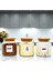 3'lü Ahşap Vakum Kapaklı Cam Hazır Kahve Süt Tozu Şeker Saklama Kavanozu Seti 500 ml Etiket Hediyeli 3
