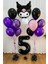Kuromi 1-9 Yaş Doğum Günü Balon Seti Siyah Rakam Pembe Metalik Mor Siyah Helyum Uyumlu Uçan Balon 1