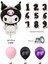 Kuromi 1-9 Yaş Doğum Günü Balon Seti Siyah Rakam Pembe Metalik Mor Siyah Helyum Uyumlu Uçan Balon 2
