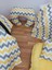 Sarı Zikzak Düz Sarı Oval Yataklı 7 Parça Babynest Seti 2