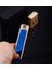 Şık Görünümlü USB Şarjlı Rezistanslı Ince Slim Metal Çakmak (Mavi) ( Lisinya ) 1