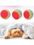 ® 3lü Gökkuşağı Sünger Kedi Köpek Çiğneme Oyun Topu 4,2 cm 4