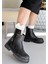 Menta Siyah Cilt Fermuar Aksesuarlı Bot - Lisinya 2