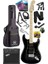 MAP-45BK-25AMP 25W Şarjlı Bt Amfili Siyah Elektro Gitar Seti Hss Manyetik Maple Klavye Strat 1