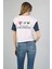 Kadın Beyaz Bisiklet Yaka Kısa Kol Tişört 1