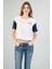 Kadın Beyaz Bisiklet Yaka Kısa Kol Tişört 3