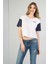 Kadın Beyaz Bisiklet Yaka Kısa Kol Tişört 5